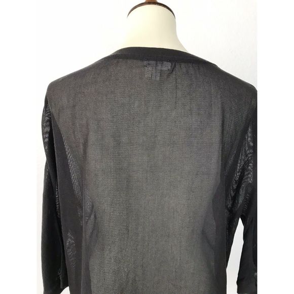 Anthropologie Meadow Rue Gray Sheer Top - Picture 2 of 11